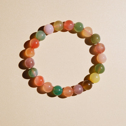 【8-24 JEWELRY】Rainbow color salt source agate 10MM necklace