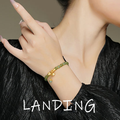 【8-24 JEWELRY】Hetian jade carving lotus seed shape bracelet