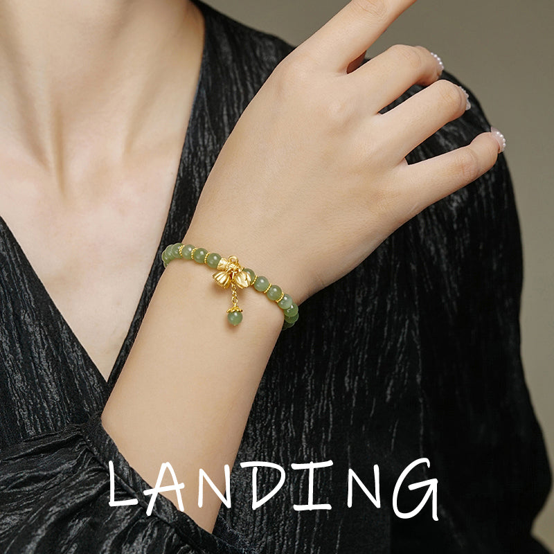 【8-24 JEWELRY】Hetian jade carving lotus seed shape bracelet