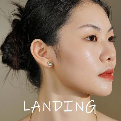 【8-24 JEWELRY】Moonstone inlaid with S925 silver earrings