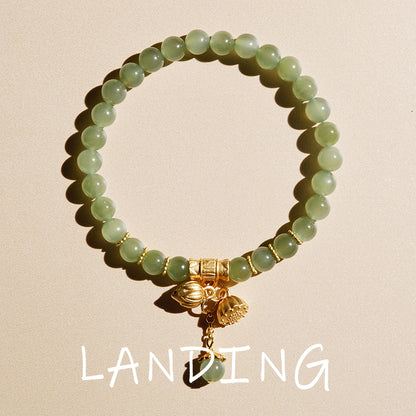 【8-24 JEWELRY】Hetian jade carving lotus seed shape bracelet