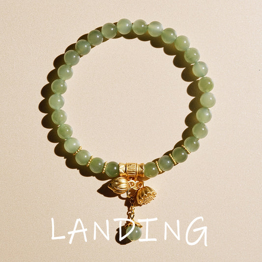 【8-24 JEWELRY】Hetian jade carving lotus seed shape bracelet