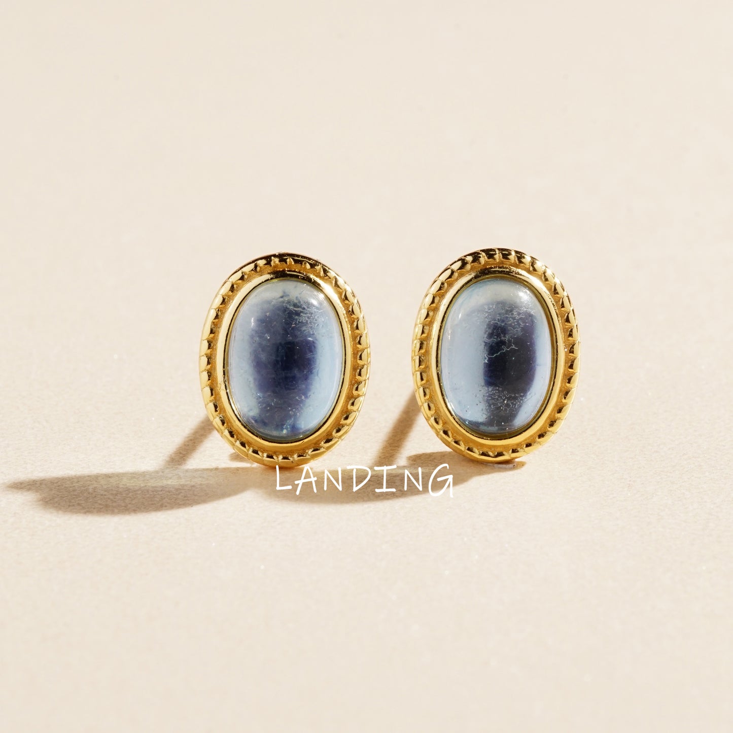 【8-24 JEWELRY】Moonstone inlaid with S925 silver earrings