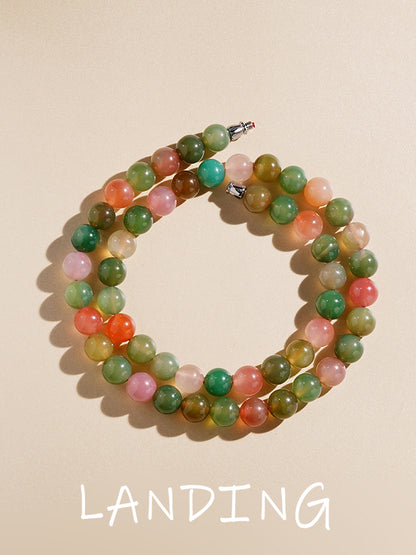 【8-24 JEWELRY】Long rainbow salt source agate 10MM necklace