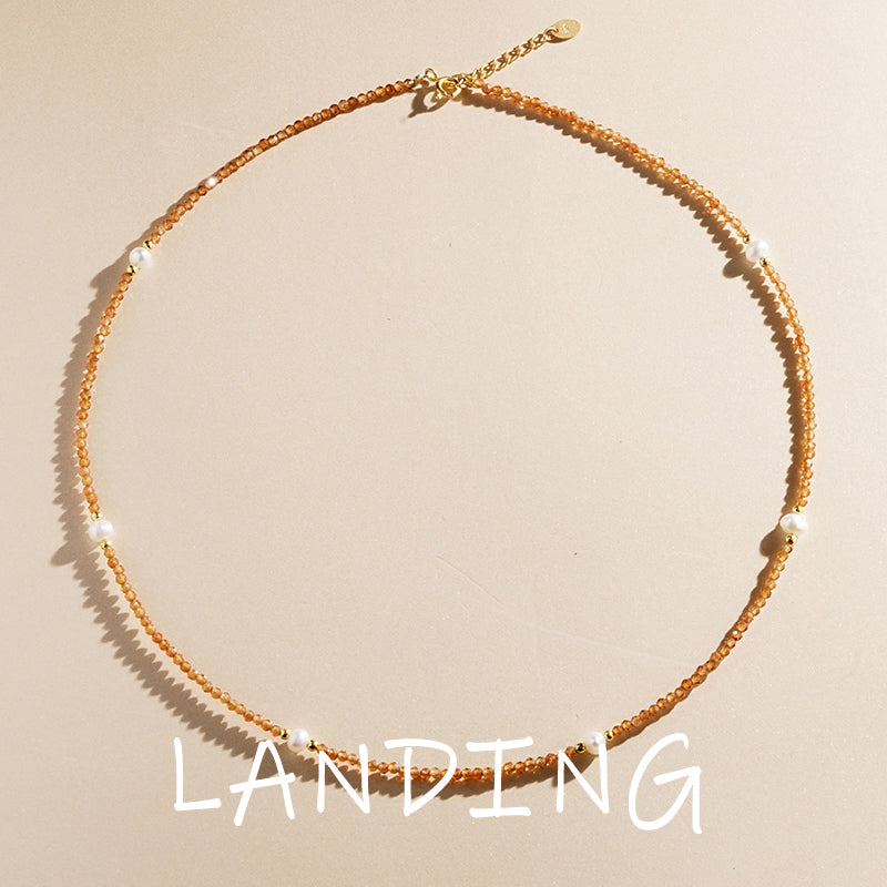 【8-24 JEWELRY】Orange garnet necklace