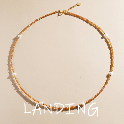 【8-24 JEWELRY】Orange garnet necklace