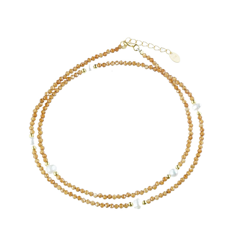 【8-24 JEWELRY】Orange garnet necklace