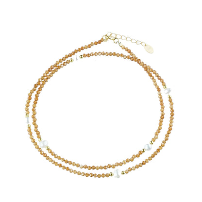 【8-24 JEWELRY】Orange garnet necklace