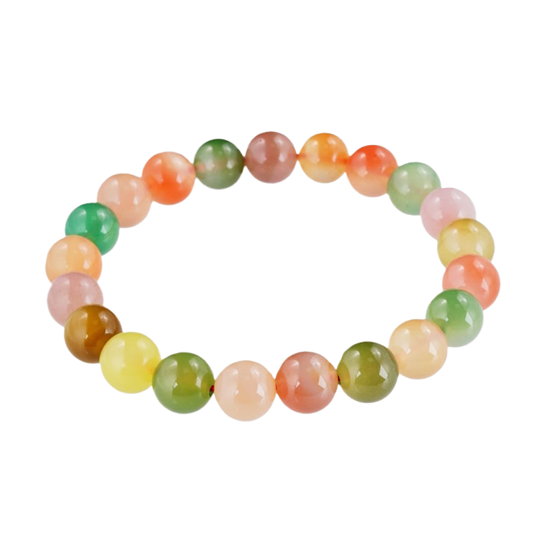 【8-24 JEWELRY】Rainbow color salt source agate 10MM necklace