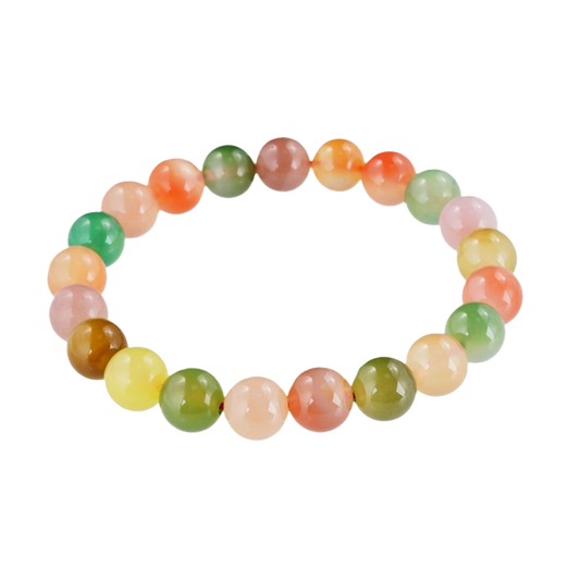 【8-24 JEWELRY】Rainbow color salt source agate 10MM necklace